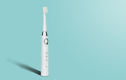 Electric toothbrush displayed by Cascadia Family Dental in Bend, OR.